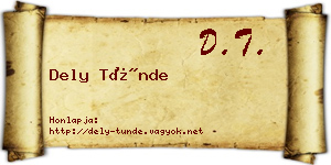 Dely Tünde névjegykártya