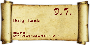 Dely Tünde névjegykártya