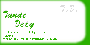 tunde dely business card