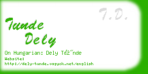 tunde dely business card